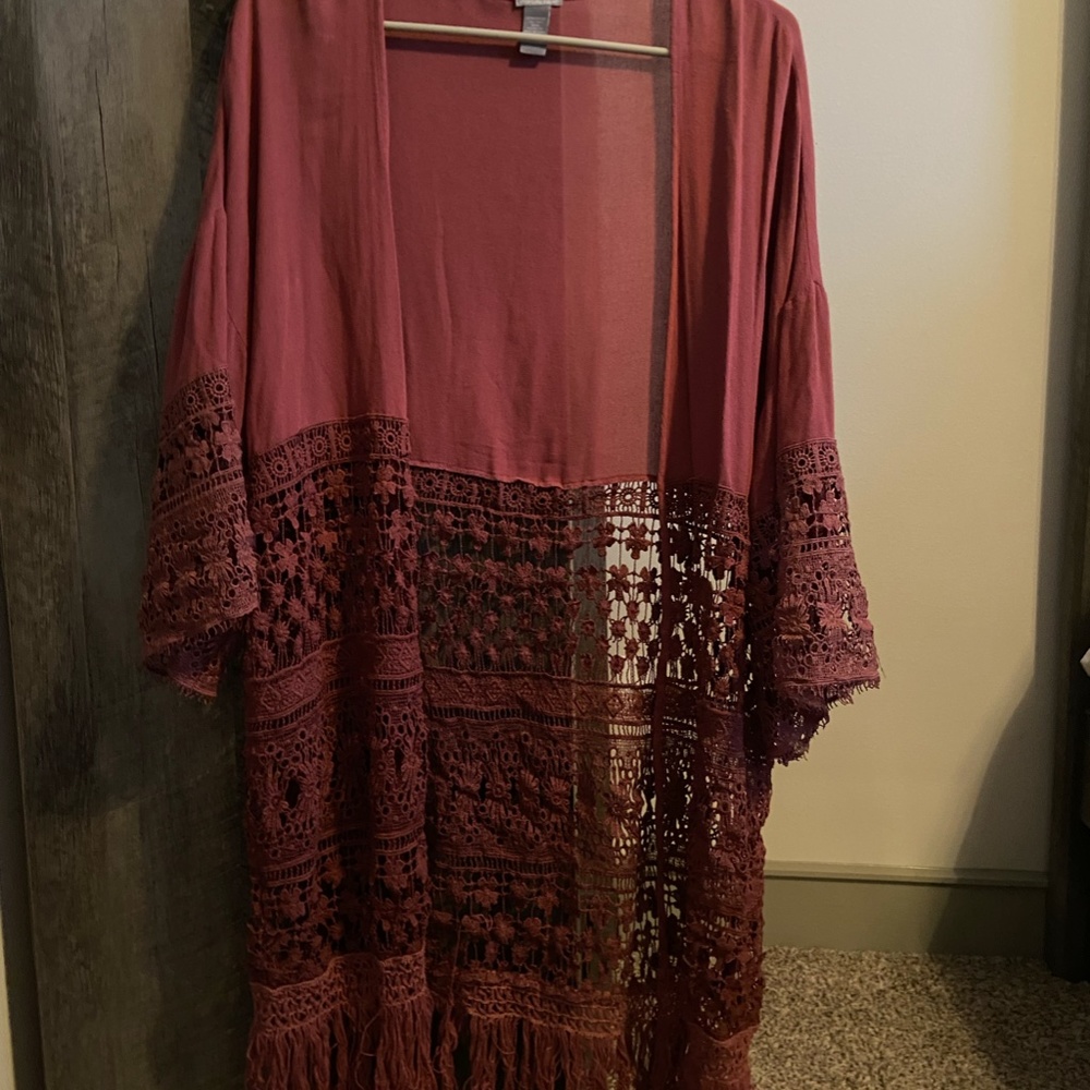 Pink flowy cardigan
